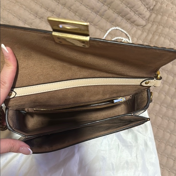 Coach Women's Cream and Brown Crossbody Bag - Picture 2 of 5